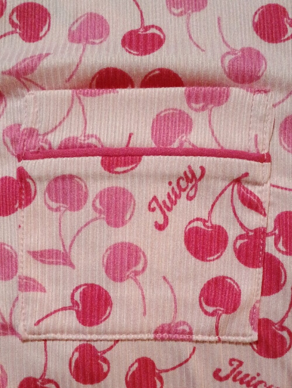 NWT Juicy Couture Sleepshirt JC Cherry Toss Pink Button Nightgown Size Medium - Picture 5 of 12